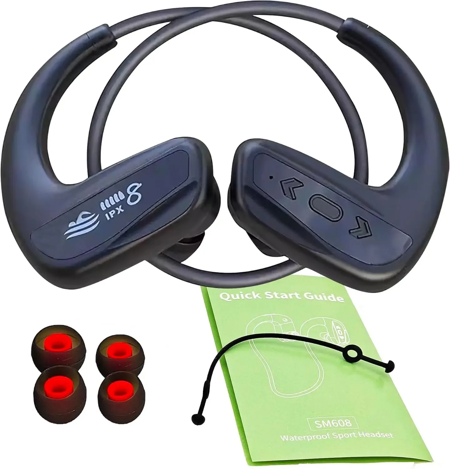 

Swimming Headphone Underwater Waterproof Bluetooth Ipx8 Black MP3 Player in Ear No Falling for Running Diving Cycling Hiking Gym