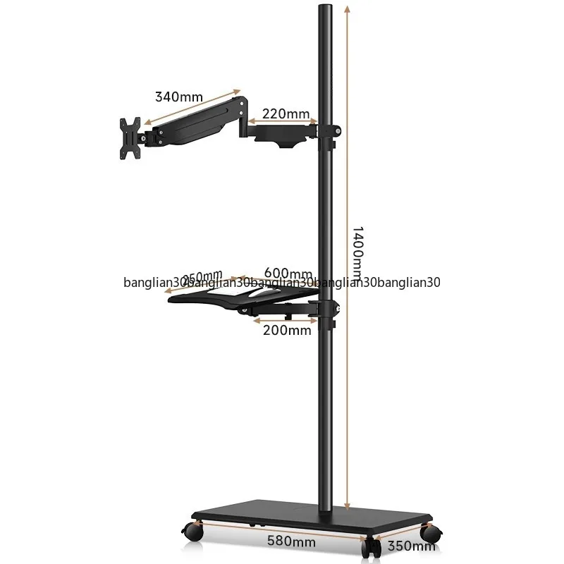 

Кронштейн от пола до потолка для монитора Подвижный подъемный стол с поддержкой клавиатуры Экран Вращающаяся телескопическая консольная вешалка