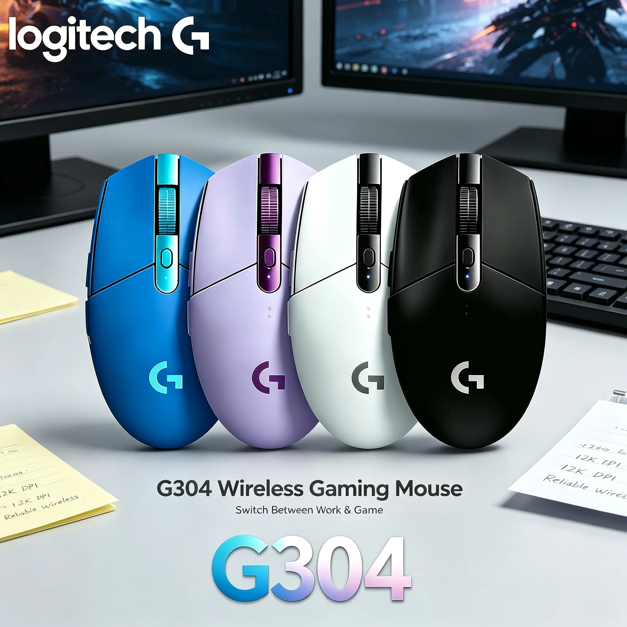 Original Logitech G304 Lightspeed Gaming Wireless Mouse 6 Custom Buttons Mice For Desktop Laptop