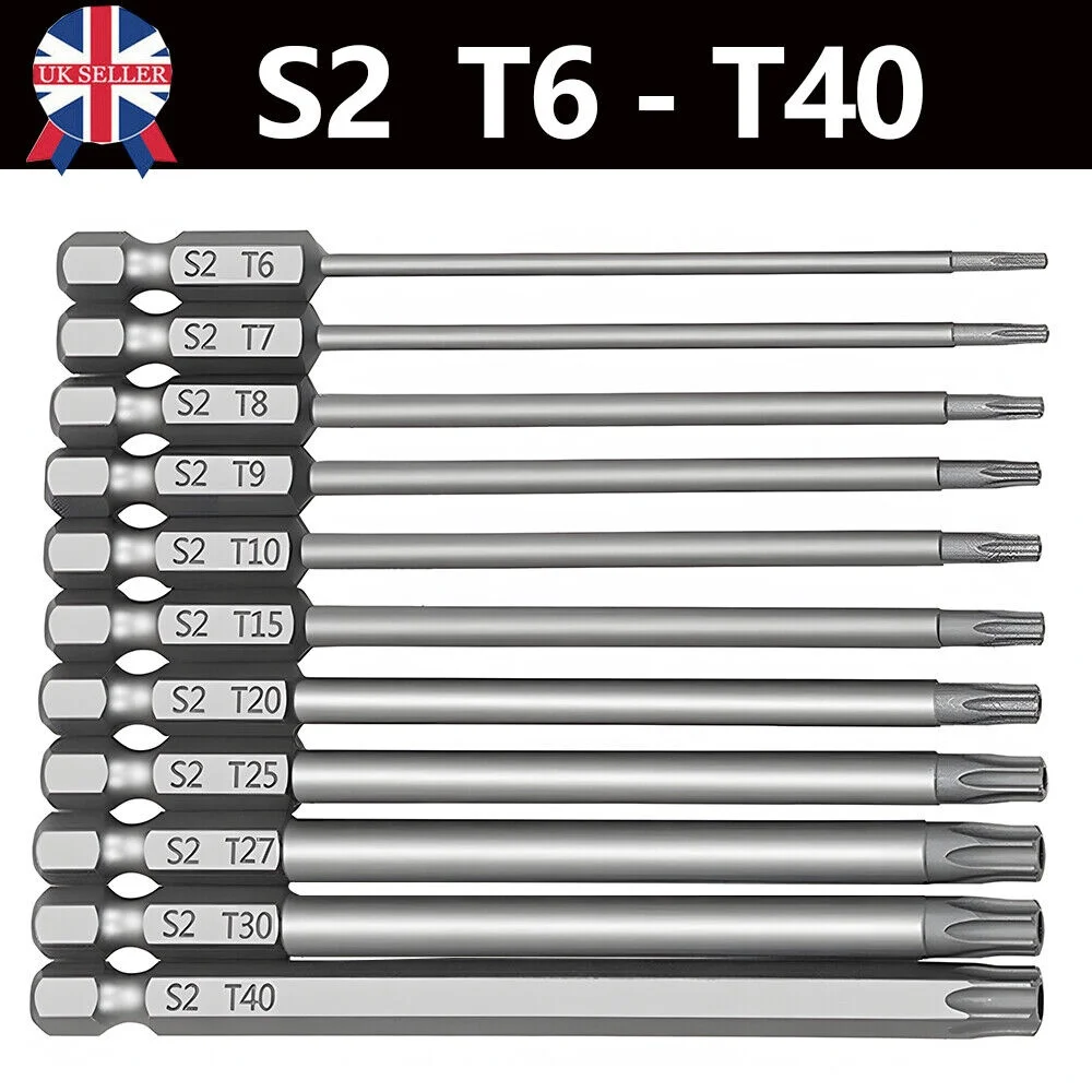 11Pcs Long Reach Torx Star Hex Security Bit Set Tamper Proof Screwdriver Bits UK