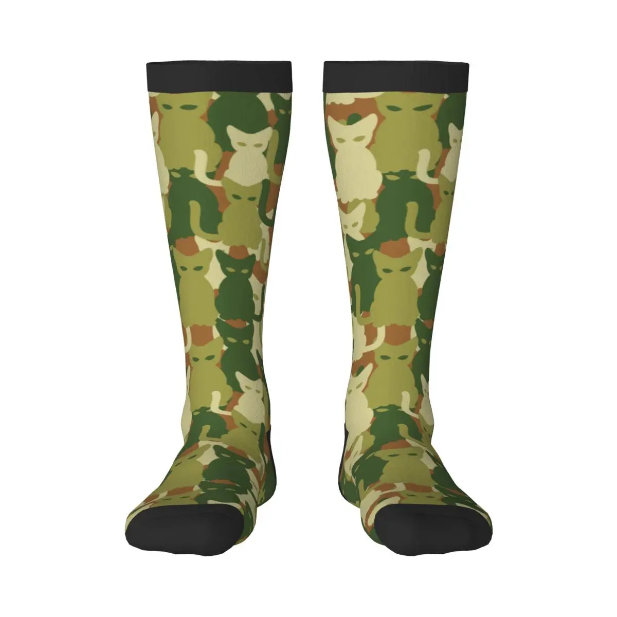 

Military Cats Army Camouflage Pattern Unisex High Socks for Men Women Autumn Winter