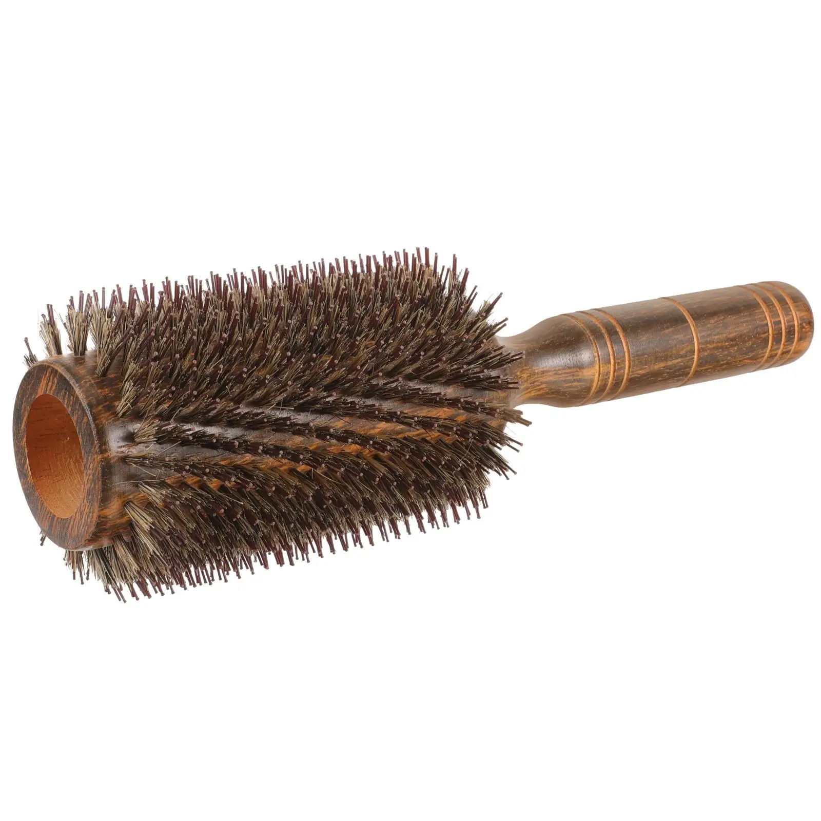 

Curly Hair Comb Blow Drying Brush Styling Roller Ergonomic Handle Detangle Scalp Wood Large Round Brush For Women