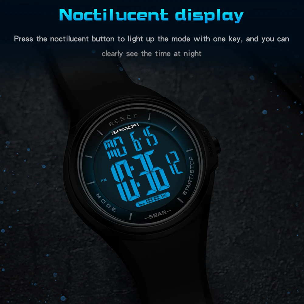 Sanda Fashion Simple Sport Watches Men Military Digital Watch Alarm Clock Shock Resistant Waterproof Relogio Masculino 2131