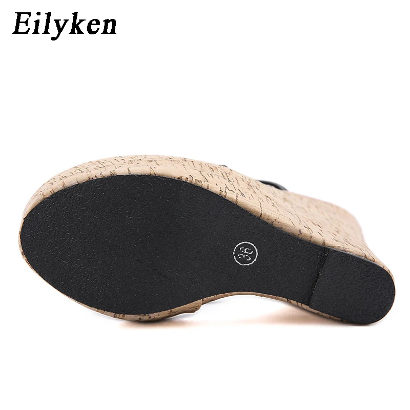 Eilyken Designer High Heels Platform Wedges Women Slippers Summer Pinch Toe Slide Shoes Female Sandals Large Size 35-42