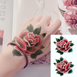 Waterproof Temporary Tattoo Sticker rose flower Tatto Flash Tatoo Fake Tattoos Tatouage Wrist foot hand For Girl Women femme