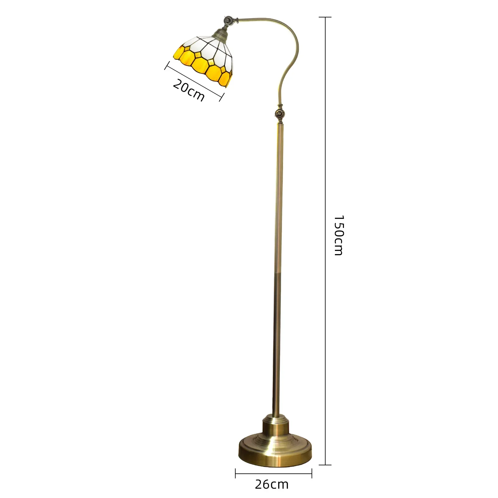 Modern Tiffany Stained Glass Floor Lamps for Living Room Reading Lamp Floor Yellow Mediterranean Style Standing Lamp