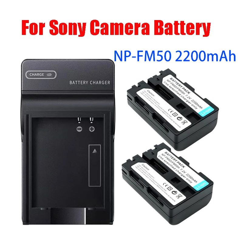 For SONY NP-FM50 NP FM50 FM55H 7.4v 2200mAh Batteries Pack For Sony NP-FM51 NP-FM30 NP-FM55H DCR-PC101 A100 Series DSLR-A100