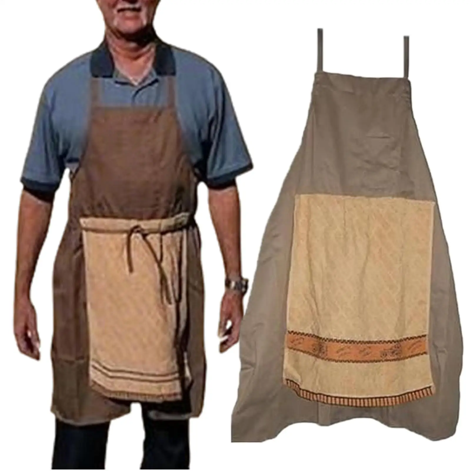 

Prank Apron Funny Chef Apron Humorous Washable Novelty Costume with Openable Towel for BBQ Workshop Art Studio Pottery Making