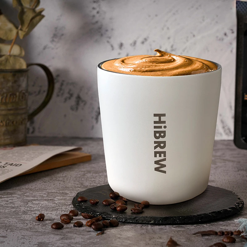 HiBREW Portable Hanging Ear Style Coffee Thermal mug Foldable filter Stainless steel double wall