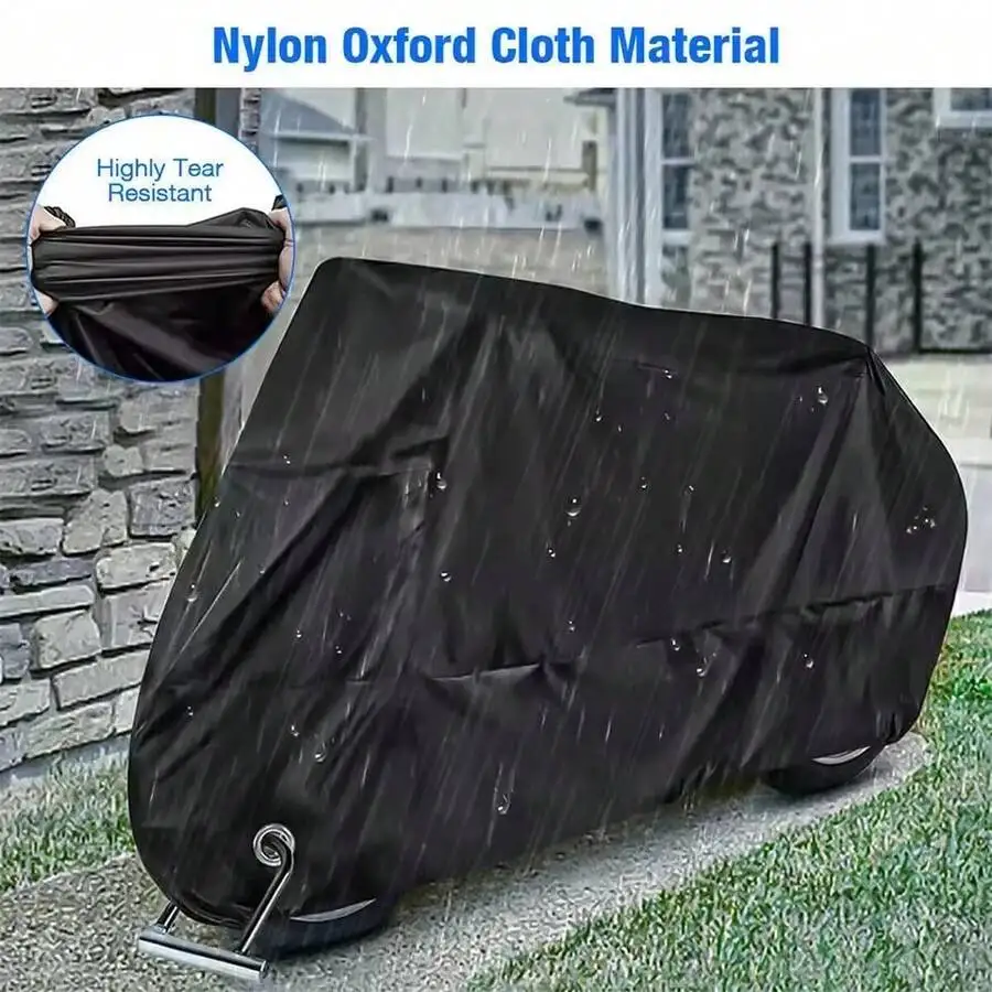 Universal Waterproof Motorcycle Cover for ATV Off-Road Vehicles, Heavy Duty Outdoor Storage Protection for Bicycle Electric Bike Scooter, UV Resistant Dustproof Rainproof Car Cover