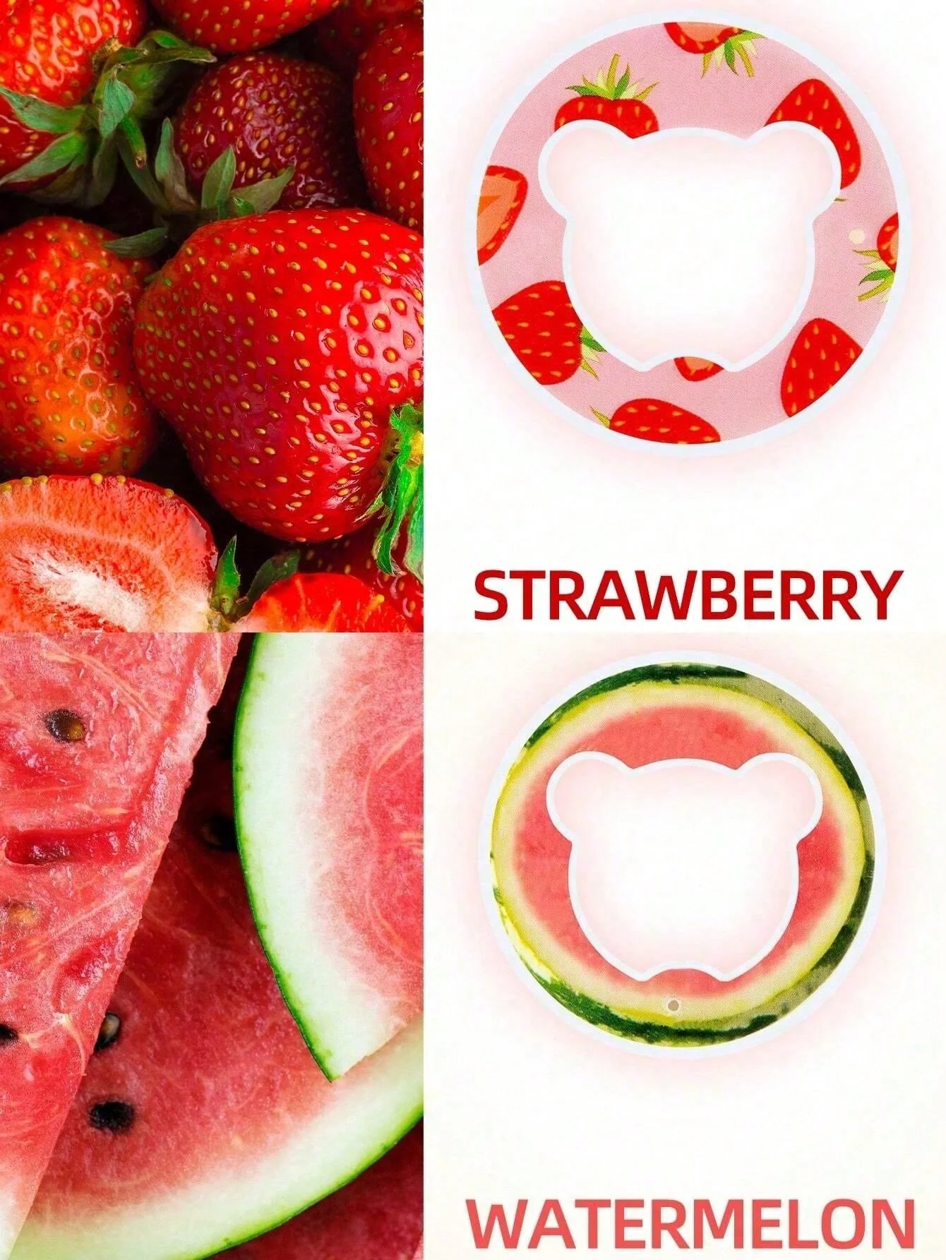 1 قطعة حلقات نكهة الفاكهة متعددة النكهات لأكواب المياه ، حلقات نكهة على شكل الدب الصغير لأكواب المياه حلقات نكهة أداة الشرب