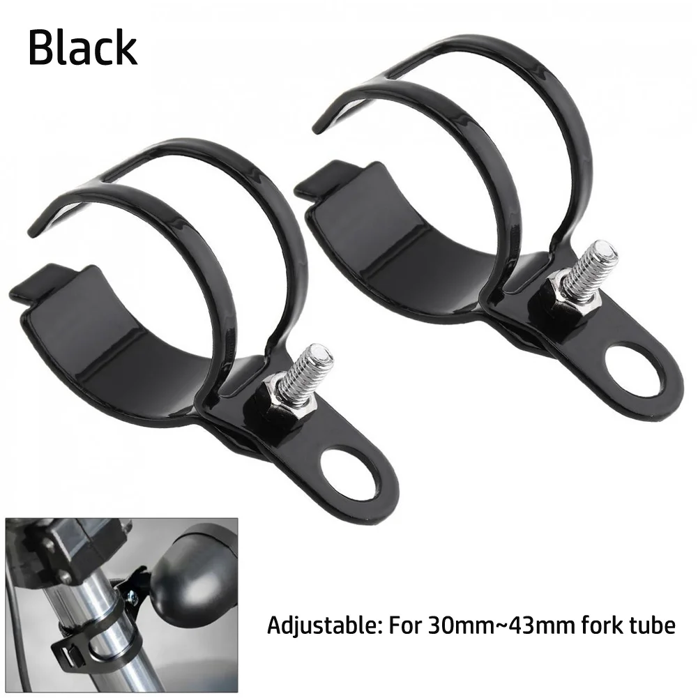 Sturdy Metal Motorcycle Turn Signal Light Mount Bracket Suitable for 30mm 43mm Fork Tubes Complete Kit with 2 Brackets