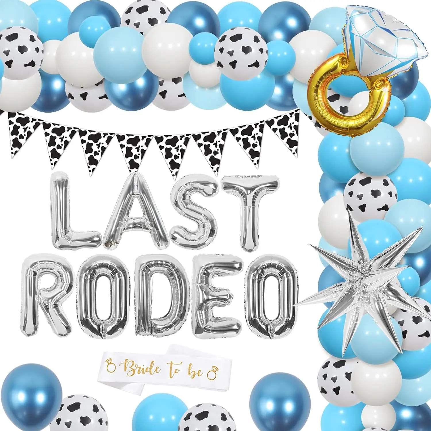 

Last Rodeo Bachelorette Party Decor Western Cowgirl Disco Garland Arch Kit Bride To Be Sash for Nashville Weeding Bridal Shower