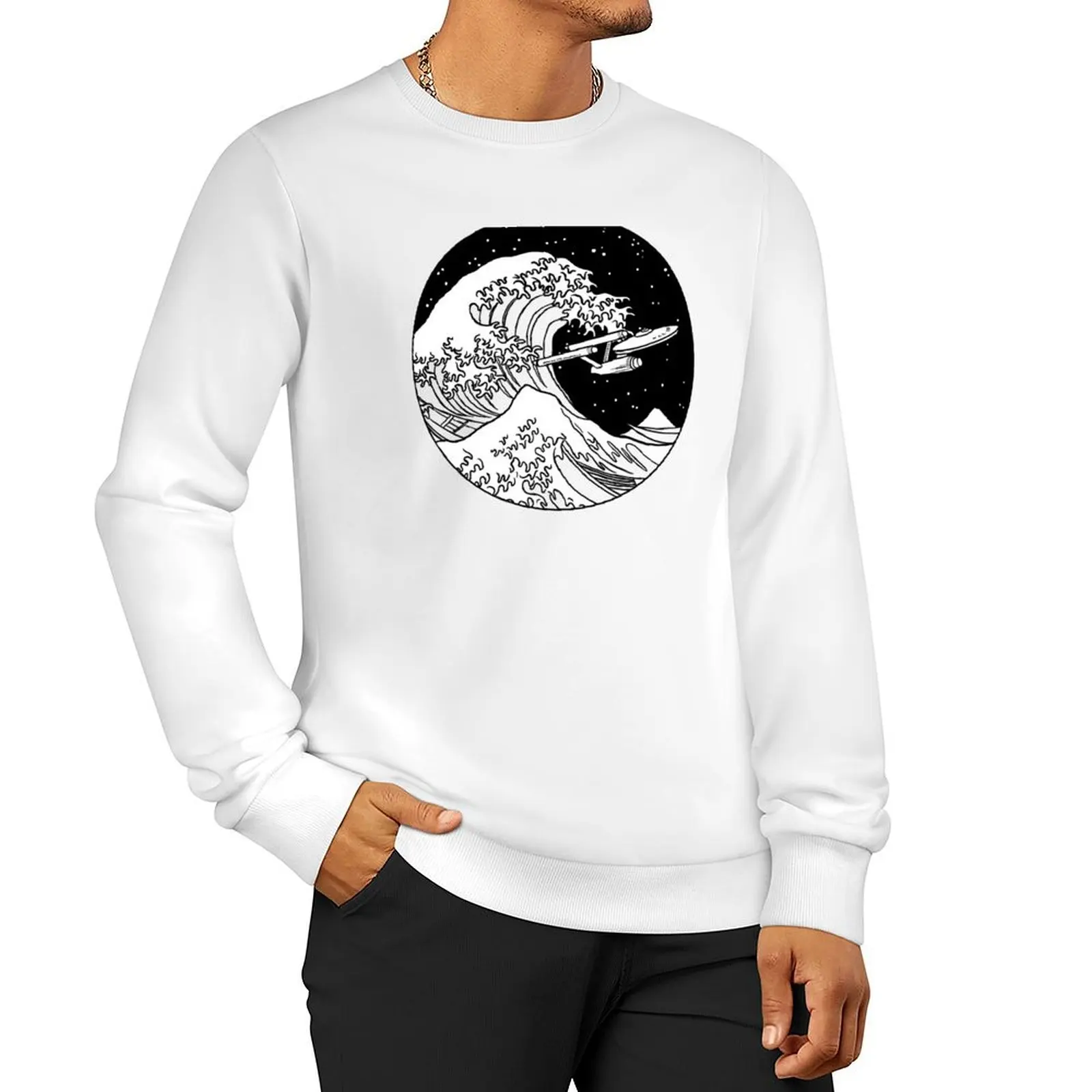 

Trek Spaceship in Space - The Great Wave Sweatshirt tracksuit autumn clothes korean style clothes new in hoodies & sweatshirts