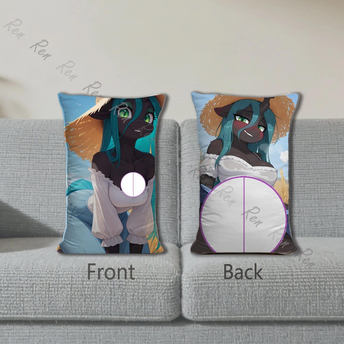 

Dakimakura Anime Wheat field female Pillow Cover Sofa Cushion Double-side Print Throw Pillow Case 40X60cm