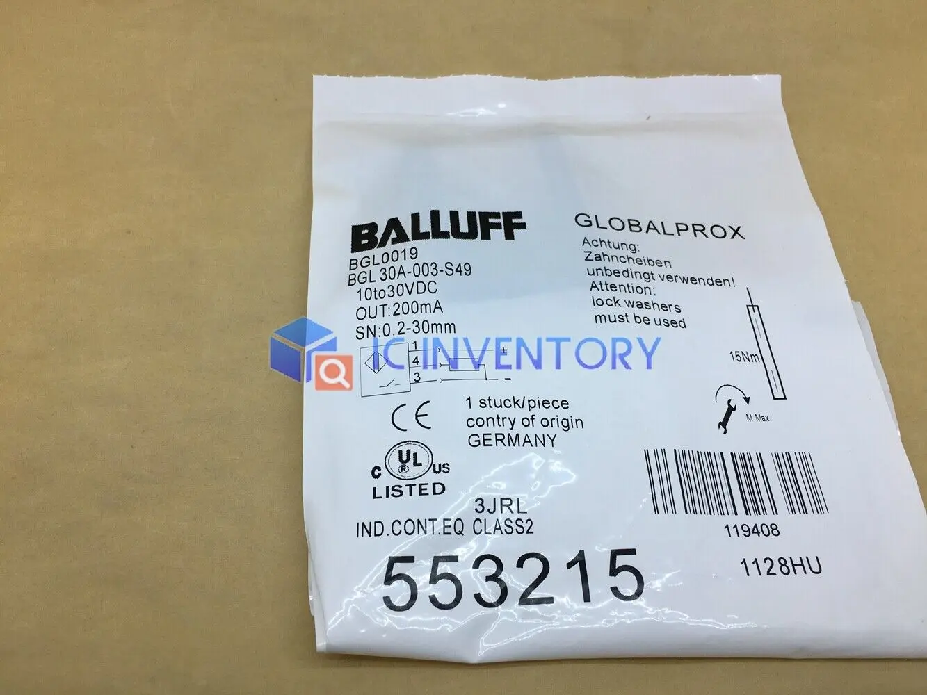 Balluff-Capteur BGL 30A-003-S49, BGL0019, neuf, 1 pièce