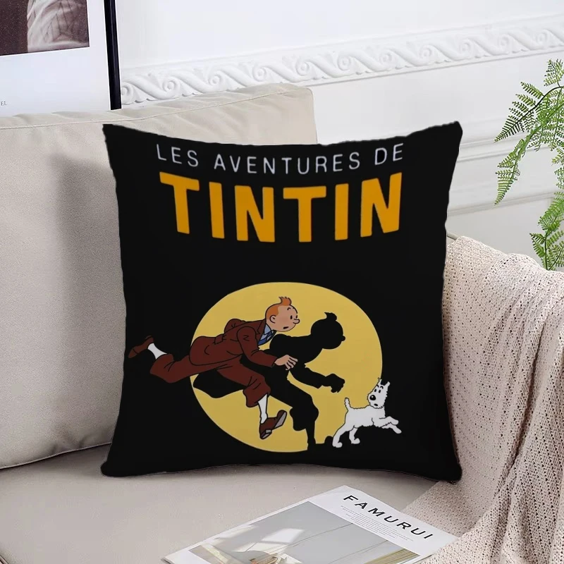 Decorative Pillowcase 40x40 The Adventures of T-Tintins Double Sided Printing Aesthetic Room Decoration Luxury Cushion Cover