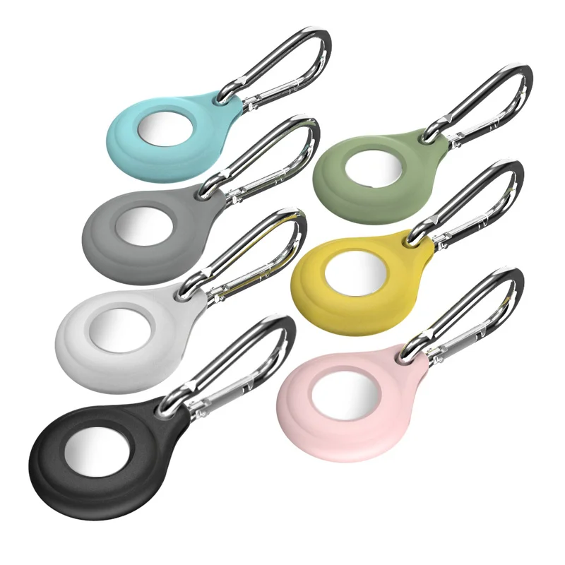 Anti-Lost Keychain Silicone Case for Apple Airtag Dog Tracking Locator Device Portable Protective Cover with Key Buckle
