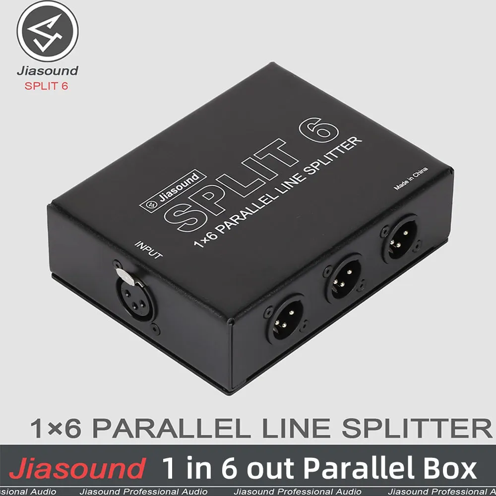 Jiasound SPLIT6 XLR المقبس 1 في 6 خارج المتوسع 1 إلى 6 متوازن XLR الفاصل Xlr محدد