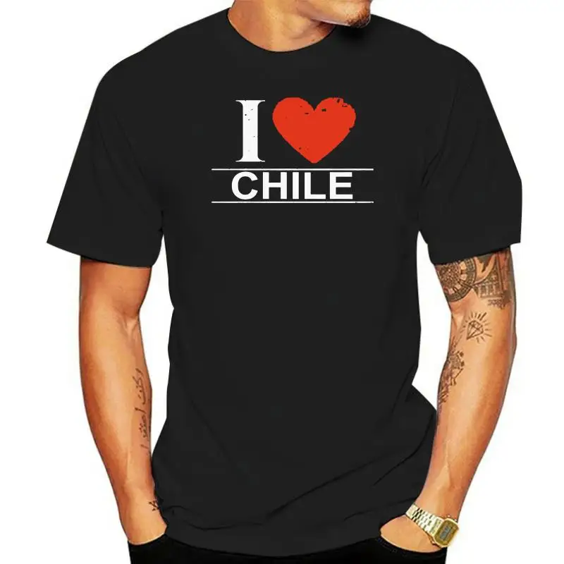 printed I Love Chile t shirt for men Comfortable awesome streetwear men and women t-shirts Clothes Natural