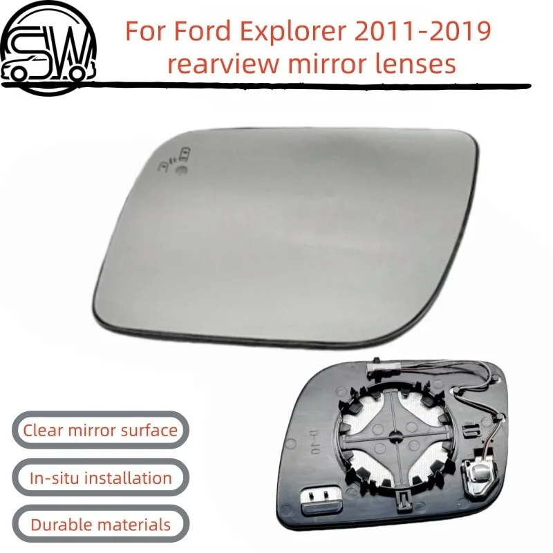 Heated Rearview Mirror Glass with Blind Spot for Ford Explorer 2011 2012 2013 2014 2015 2016 2017 2018 2019.