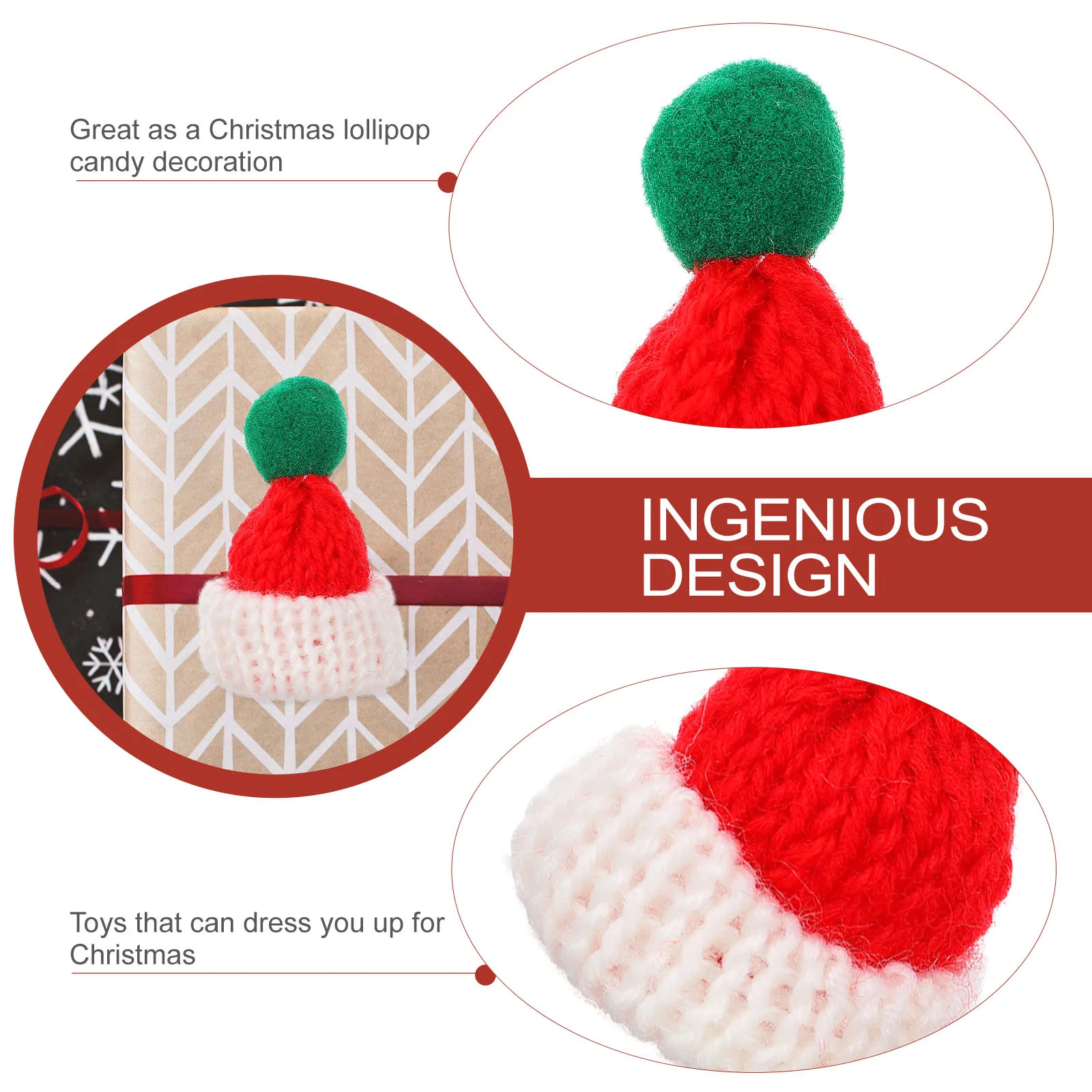 

20Pcs Mini Christmas Hats Woolen Yarn Party Decorative Ornaments Christmas Home Decoration Supplies Mini Hat Ornament