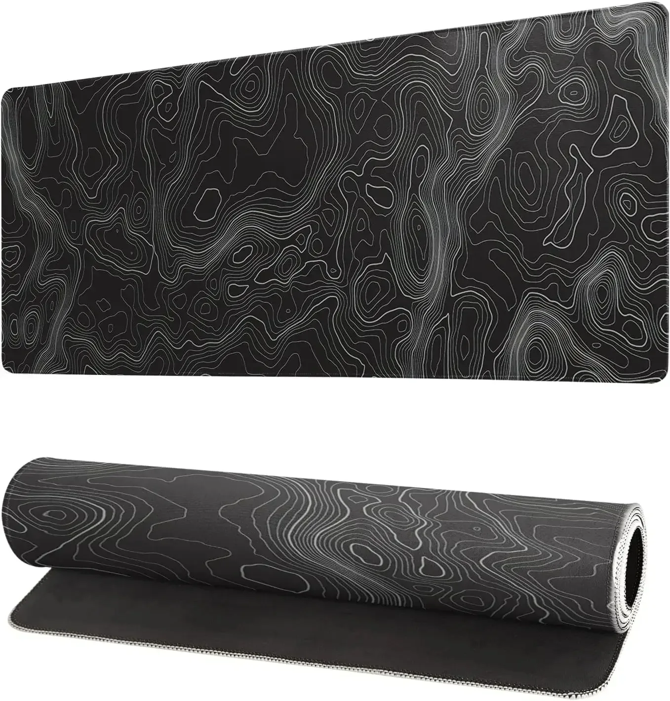 Topographic Texture Leaf Cool Rubber Mouse Pad Gaming Large Small Laptop Deskmat Keyboard Mat Stitched Edge Non-Slip Desk Pad