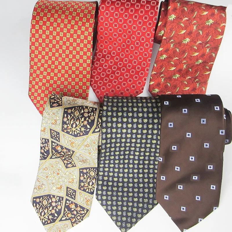 

100% шелковый галстук с аккуратным геометрическим цветком Пейсли, красный, коричневый, 9,5 см, большой ширина, мужской галстук для вечеринки, свадьбы, тканый роскошный галстук с принтом, подарок