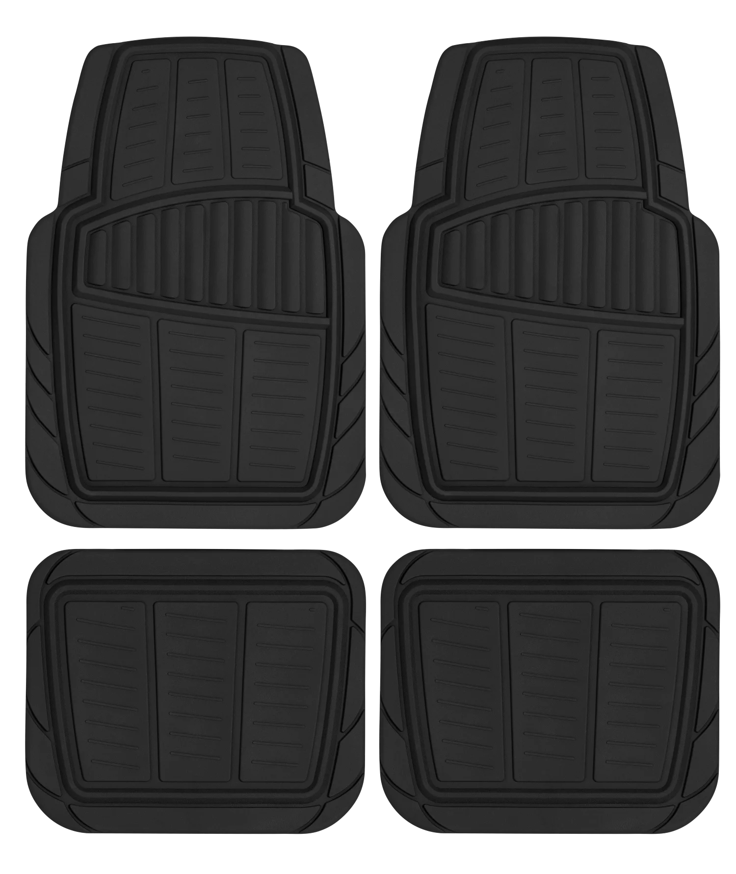 

4PCS Premium Rubber Car Mats Black – Universal Fit for Cars and Trucks