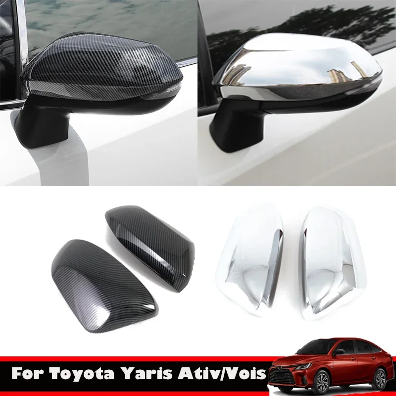 

For Toyota Yaris Ativ/Vois 2023 2024 ABS Carbonfiber Rearview Side Wing Door Mirror Cover Trim Protection Exterior Accessories