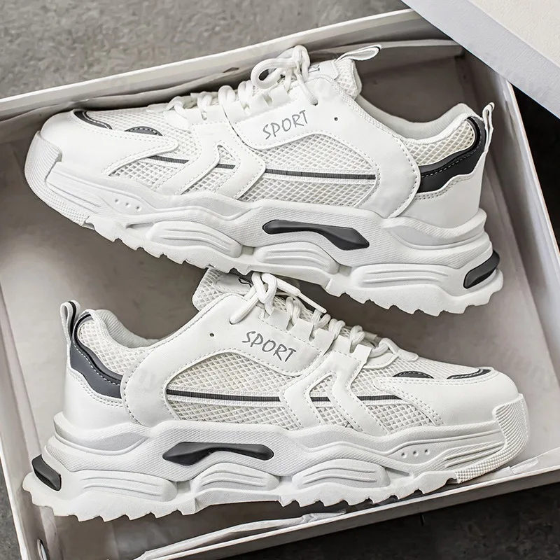 

Men Shoes Student Thick Soled Mesh Breathable Casual Sports Shoes Four Seasonal Outdoor Soft Sole Comfort Running Shoes Sneaker