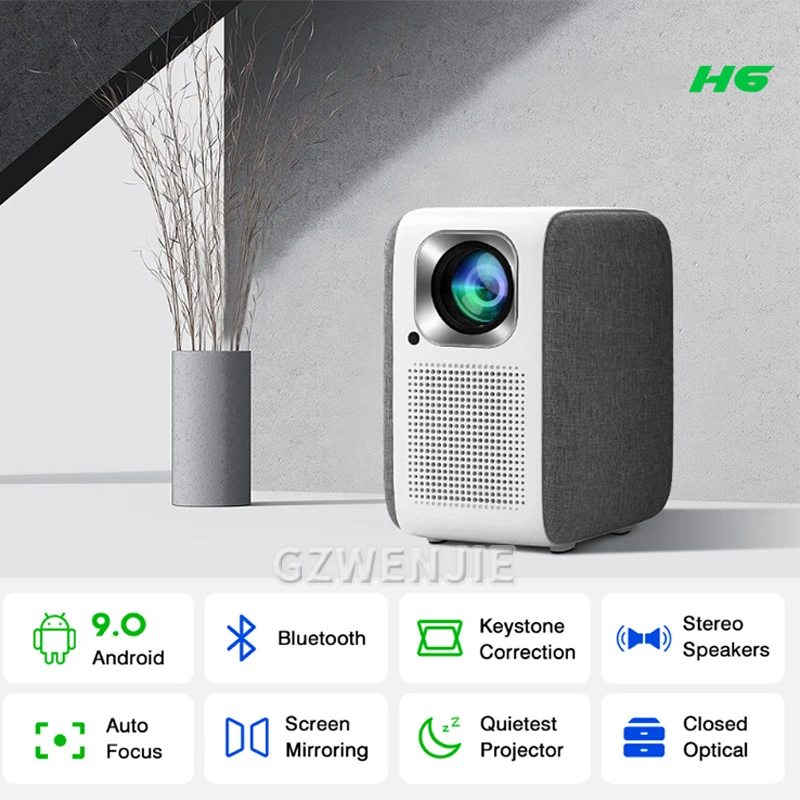 H6 Mini Projector LED 1080P Full HD Portable Projector 2.4G BT4.0 Android Smart Home Theater TV Video