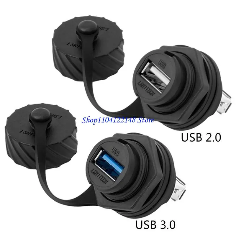 P9FA USB 2.0 vrouwelijke Socket plug paneelbevestiging adapter direct waterdichte connector met dop