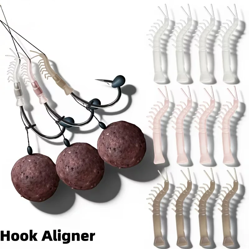 Bionic white shrimp hook locator, available in three colors, tangle-free bend center penetration design, assists hook positionin