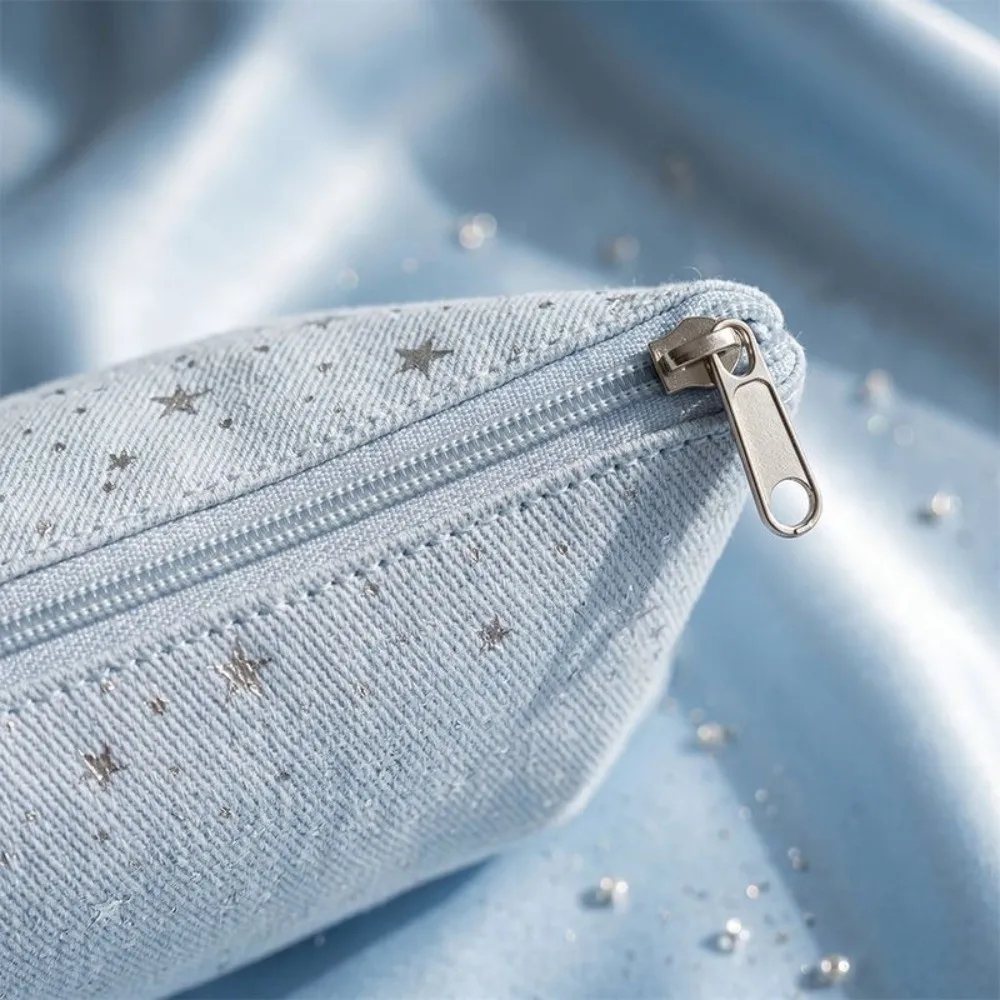 INS Silver Star Print Makeup Bag Large Capacity Portable Cosmetic Pouch Storage Purse Home&Travel