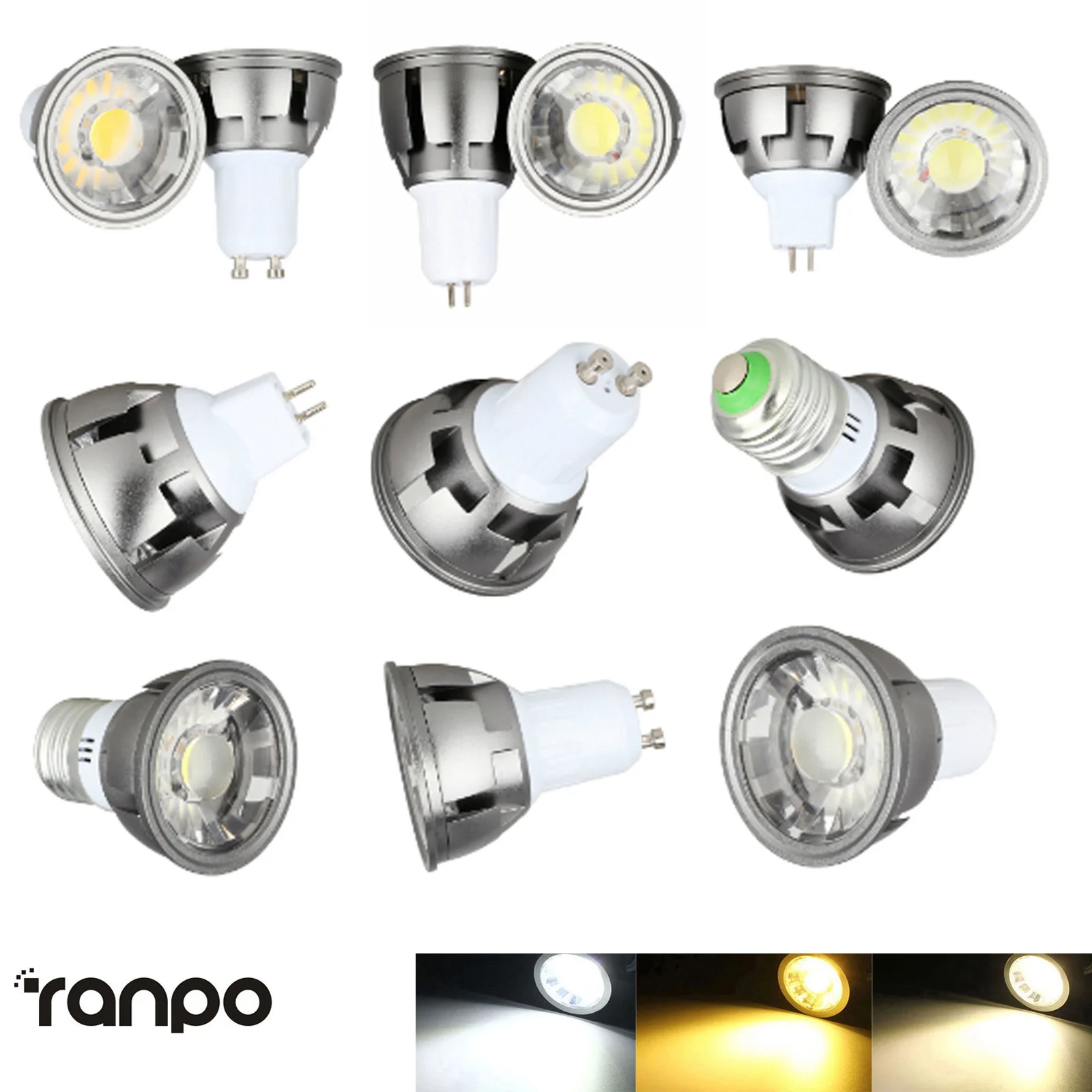 

Super Bright 6W 9W 12W LED COB Spotlight E27 MR16 GU10 GU5.3 Light Bulb 12V AC 220V 85-265V Spot light Lamp Warm Cool White