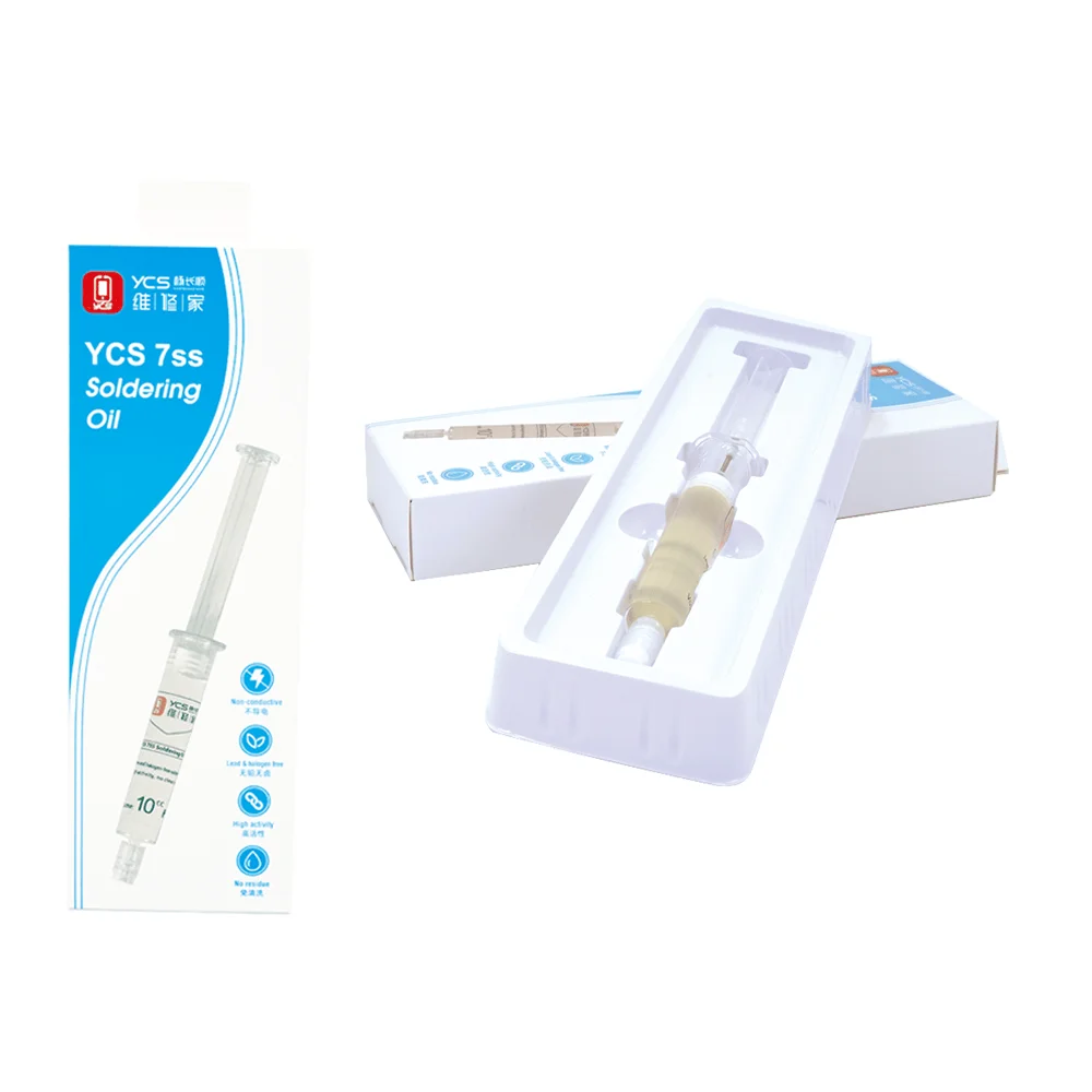 YCS-7SS Non-conductive Flux Oil Halogen-free Lead-free Flux for Computer Mobile Phone CPU BGA Chips Repair Micro Soldering Work