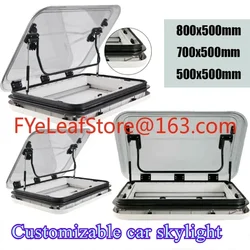 Can be customized Large Caravan RV Skylight Roof Vent Hatch 3-Size with LED Light 500/700/800 x 500mm Cut Out for Motorhome