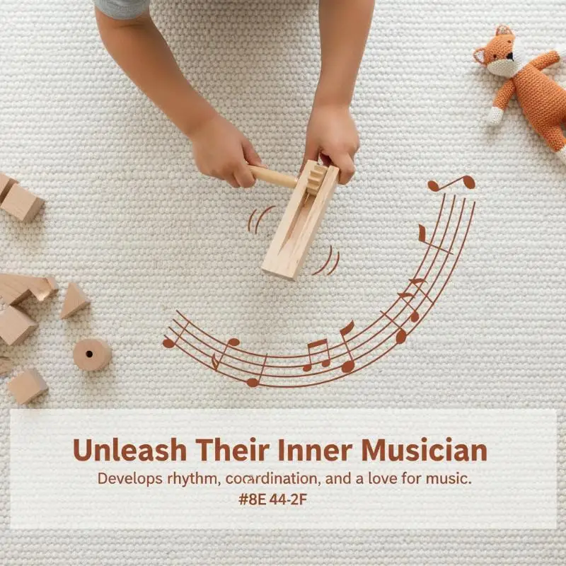 Handheld Soundboard Kids Musical Wooden Ratchet Noise Maker Musical Instrument Orff Hand Noisemaker Rattle Instrument Toys