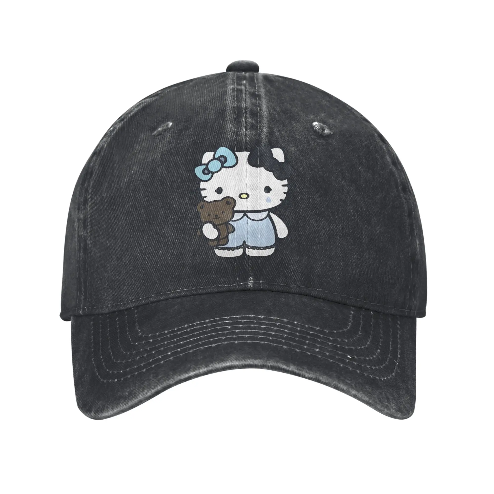

Hello Kitty Sad Tear Men Women Baseball Cap Distressed Denim Caps Hat Vintage Outdoor Summer Adjustable Snapback Cap