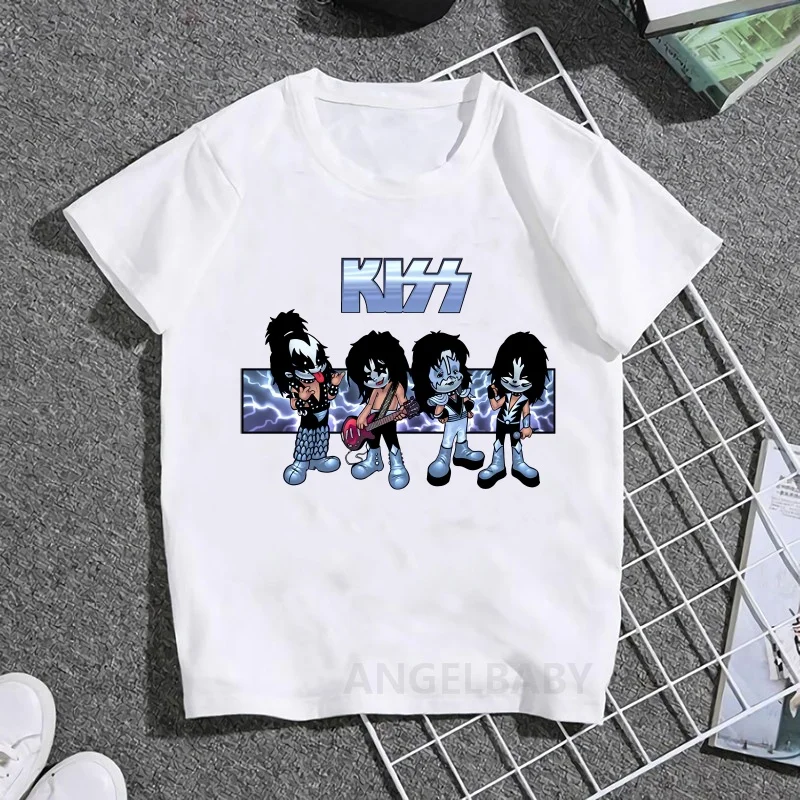 

Stormtrooper Fans Kiss Rock Band Print Fashion Kids T shirt Girls Summer Tops Baby Boys Clothes Children Short Sleeve T-shirts