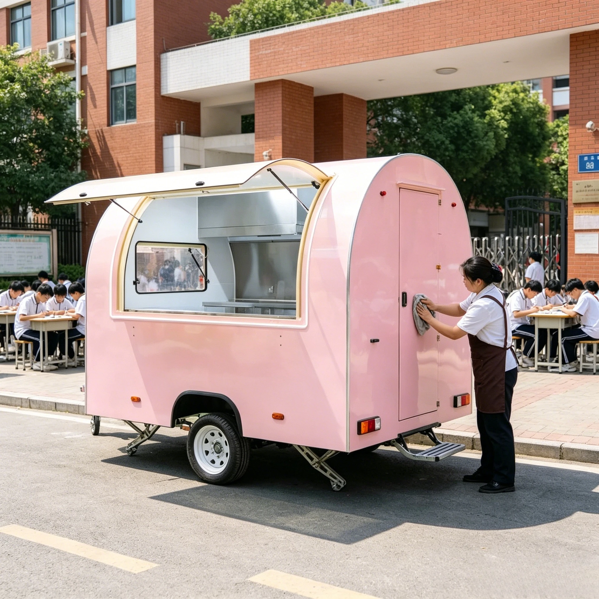 Camión de Comida YG Burger, Cafetería Móvil, Hot Dogs, Pizza, Barra de Café, Remolque de Comida con Equipamiento de Cocina Completo, Personalizable