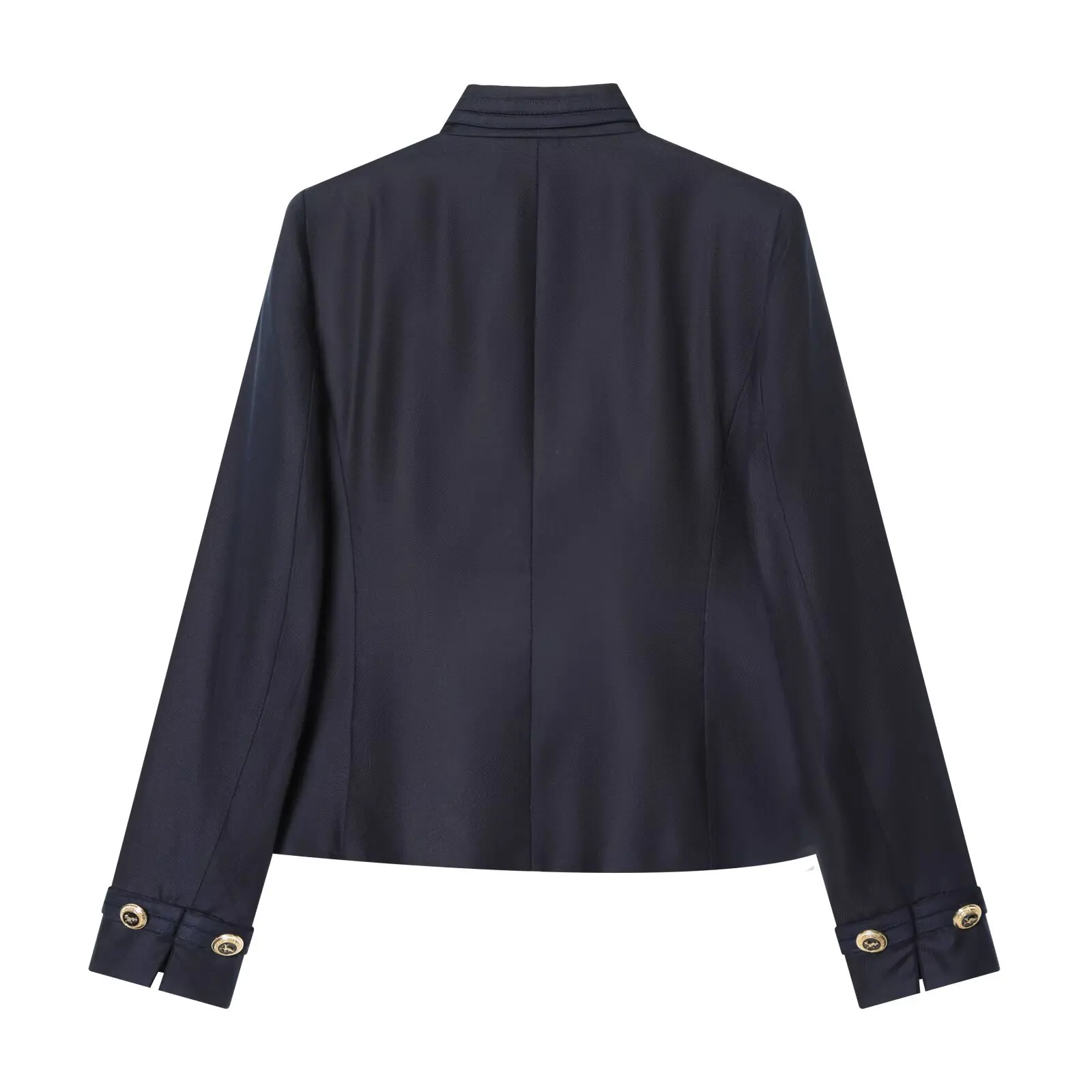 Withered  2026 Fashion European And American Style Button Style Asymmetrical Suit Chic Stand Up Collar Long Sleeved Jacket