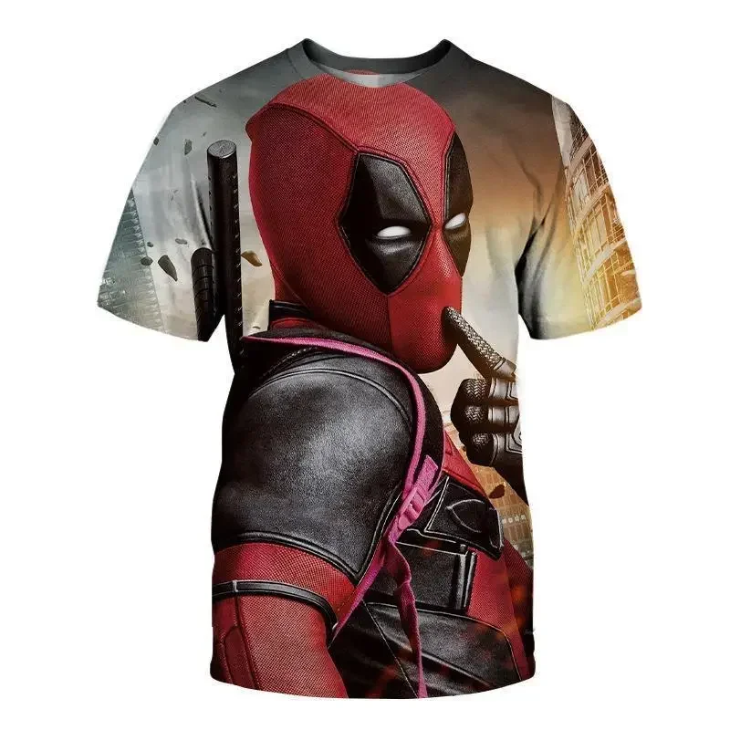 2024 Summer Hot-selling New 3D Printing Deadpool Pattern Top Sports Full Women's Short-sleeved Crew Neck Quick-drying T-shirt