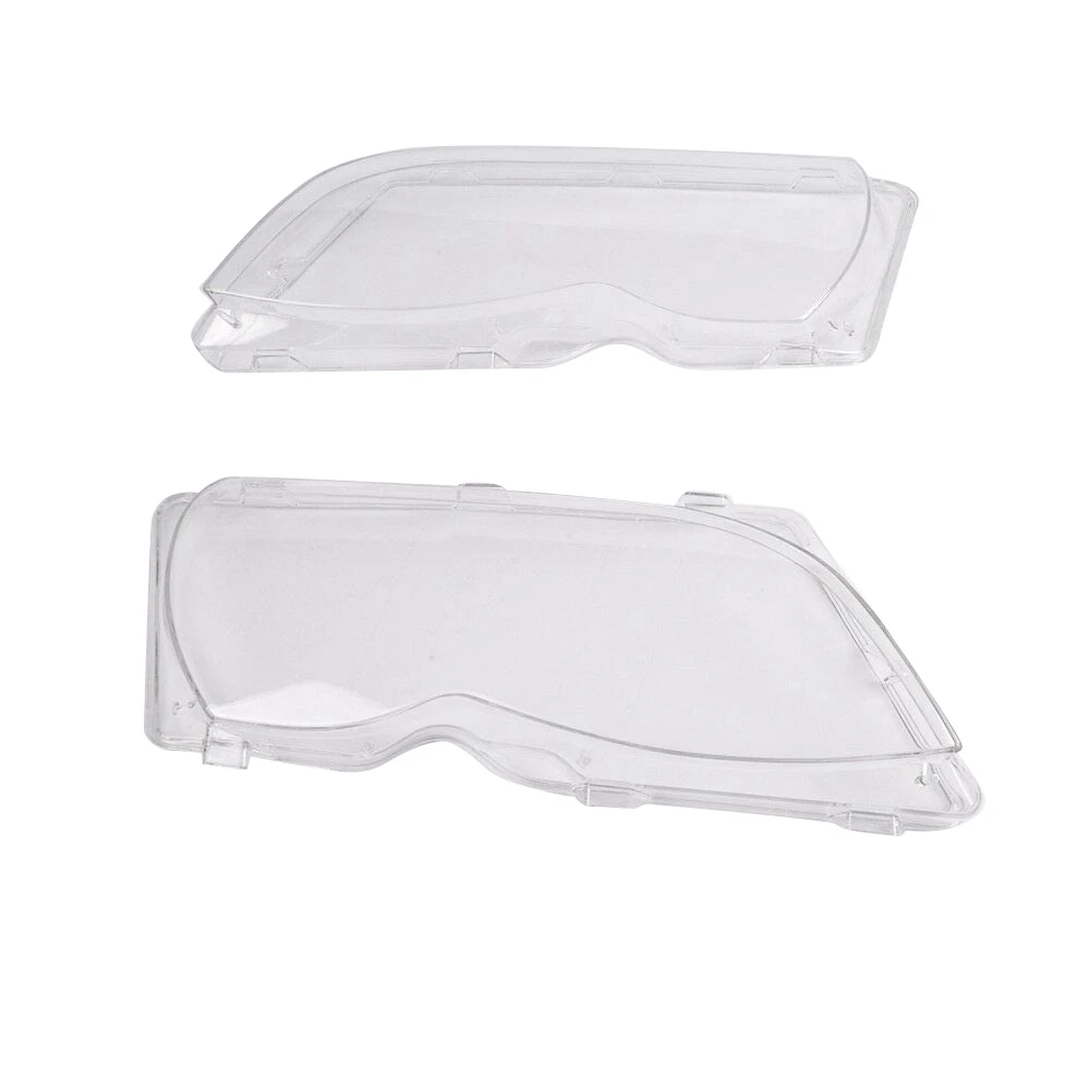 

2 Pcs Car Headlight Lenses Cover Replacement Left & Right Headlight Protective Shell Cover for E46 4 DR