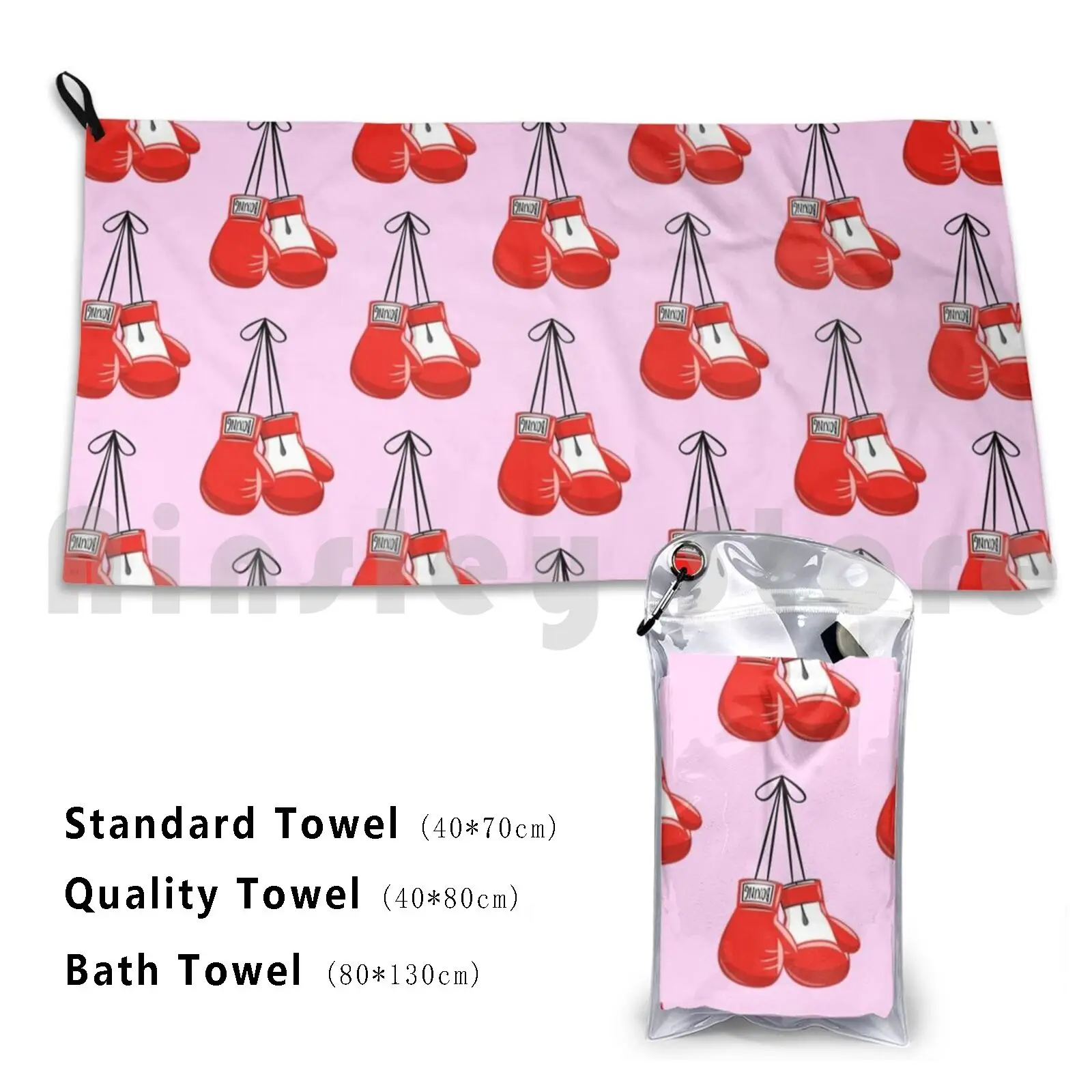 Boxing Gloves-Pink And Red Beach Towel Quick Dry Quality Towel Boxing Boxing Gloves Fighter Little