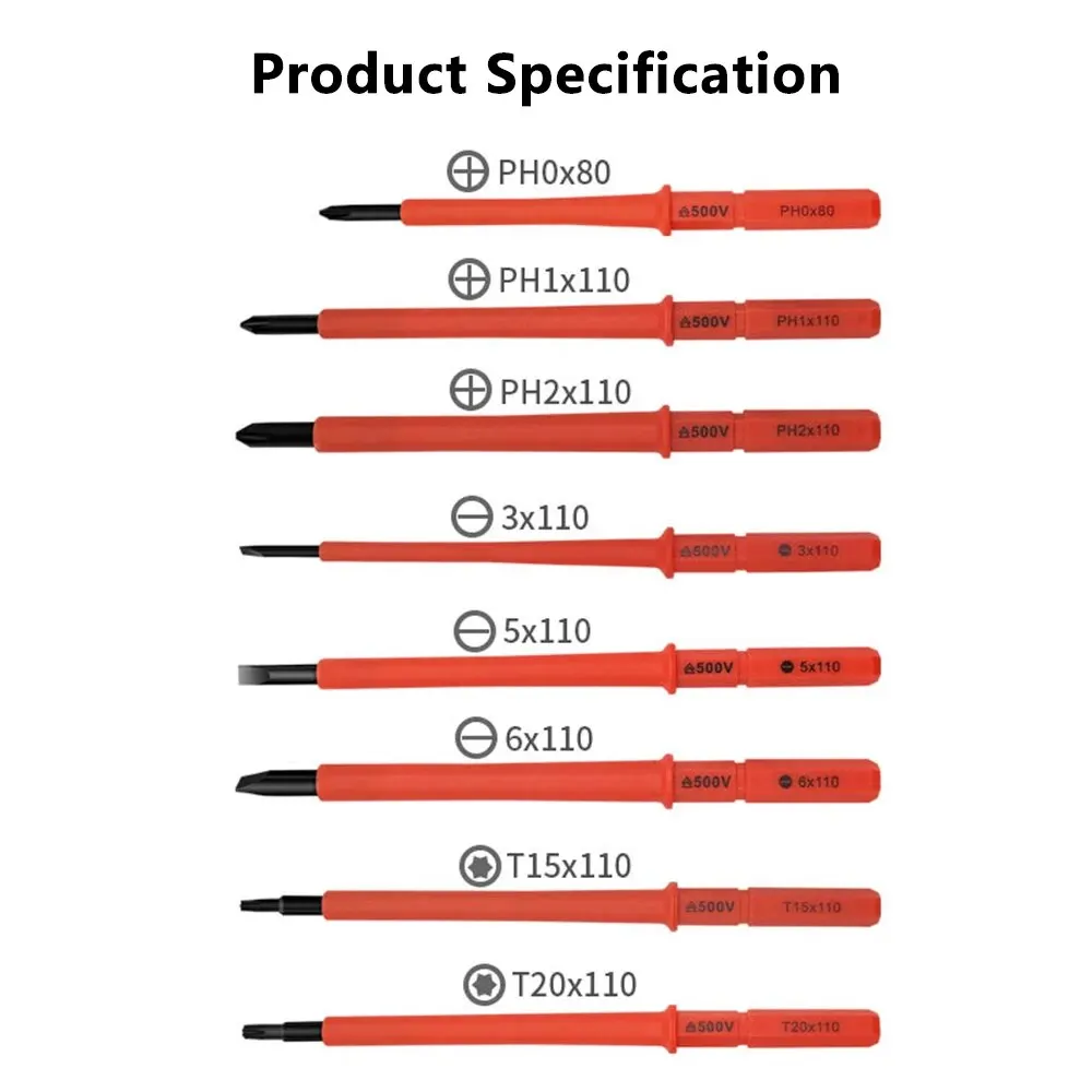 Hot Selling Protable 10PCS Insulated Screwdriver with an Interchangeable Head Plum Blossom Head Slotted Head