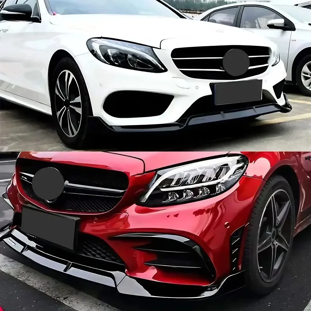 لمرسيدس بنز C الفئة W205 C180 C200 C260 C250 0300 2014-2018 الجبهة حافة مصد السيارة الذقن الديكور تومينغ اكسسوارات الخائن