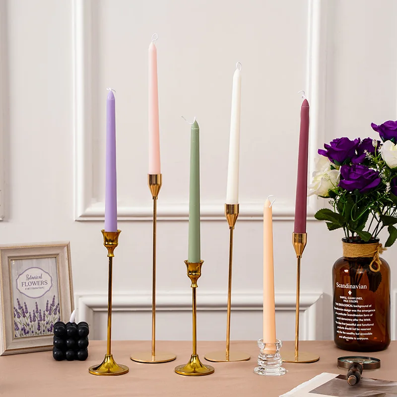 φ2*L25cm Colorful Stick Candles for Roantic Dinner Home Decor Household Stick Candles for Emergency Scented Candles for Party