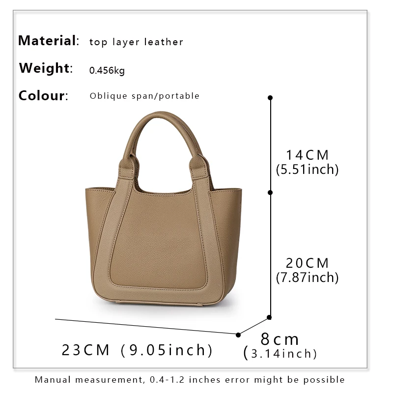 Aidrani  New high-capacity women\'s handbag, made of cowhide, versatile for commuting